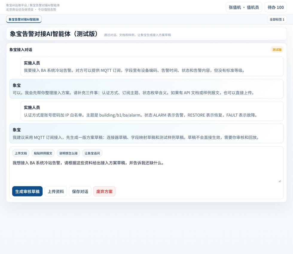 象宝通过对话梳理既有系统接入方案